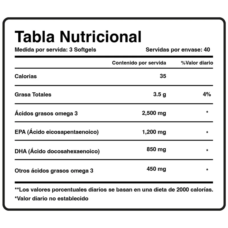 MEGA 3 NUTRICOST X2500MG X120CAPS - Imagen 3